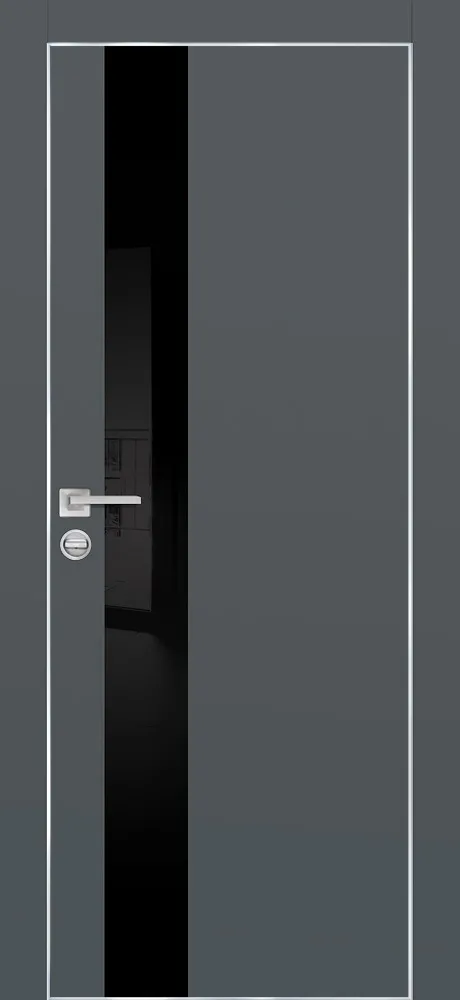 Фото Межкомнатная дверь ПХ-10  AL кромка с 4-х ст. Графит матовый